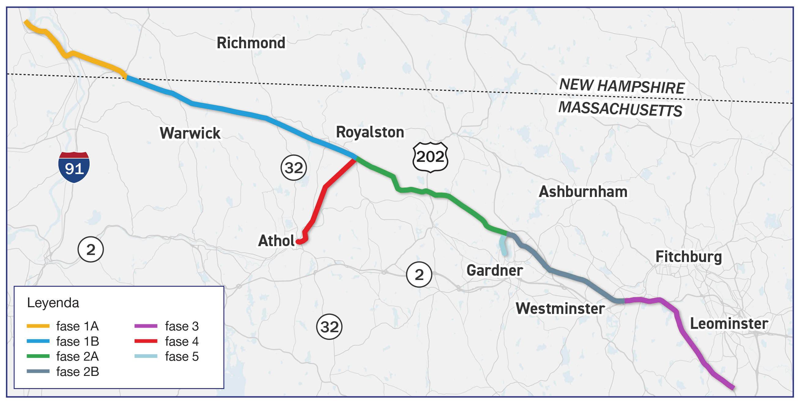 Map of construction phases